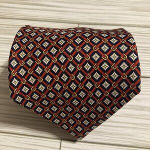 Brooks Brothers Makers  NWT Red Geometric 100% Silk Tie Made In USA